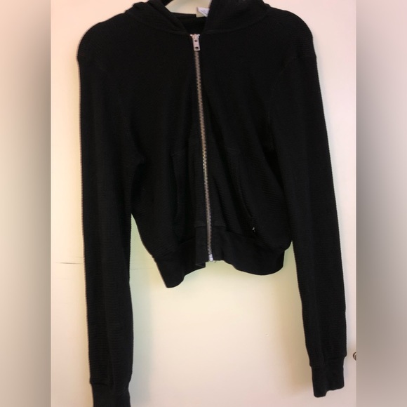 TNA waffle-zip hoodie in black - Picture 4 of 5